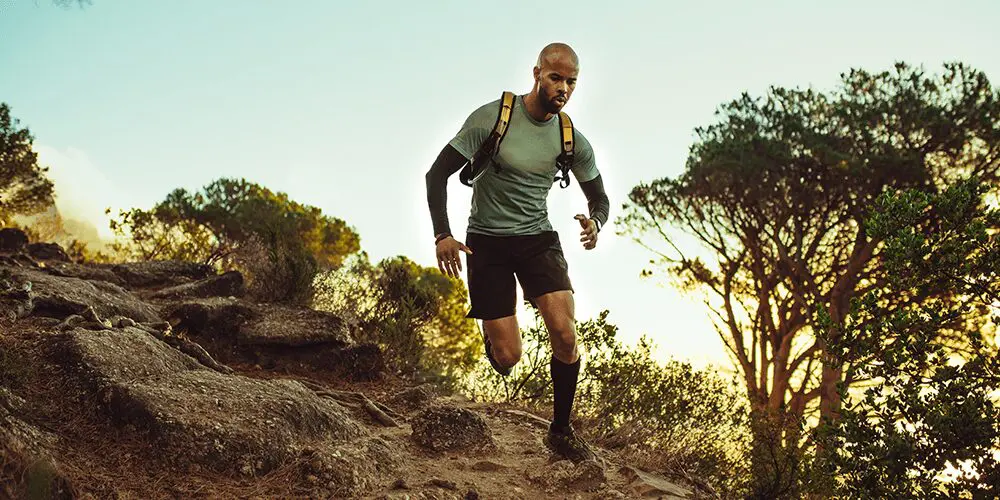 person trail running