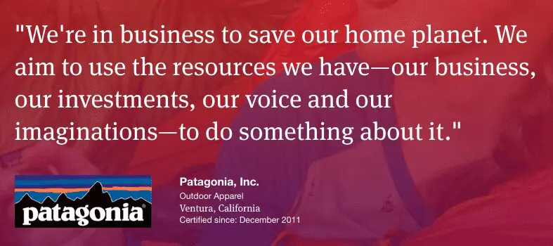 Patagonia is a B Corp