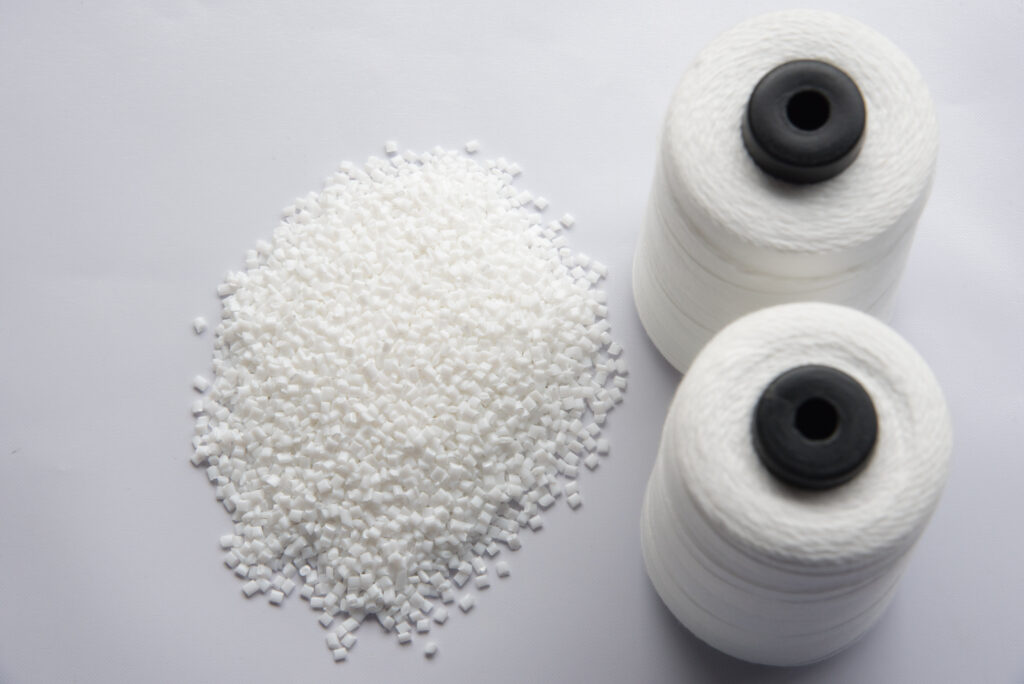 polyester pellets and thread