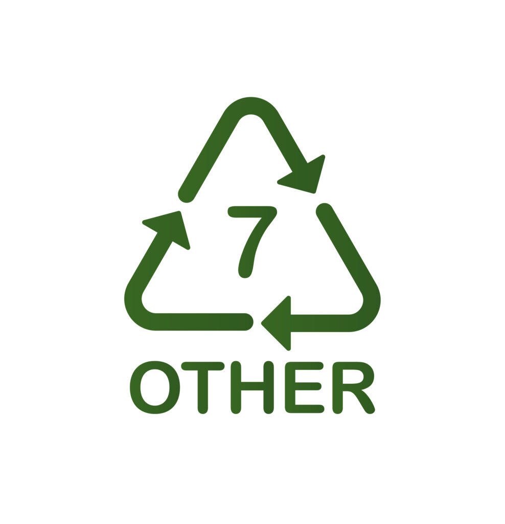 the number seven inside a recycle symbol of three green arrows with OTHER written below