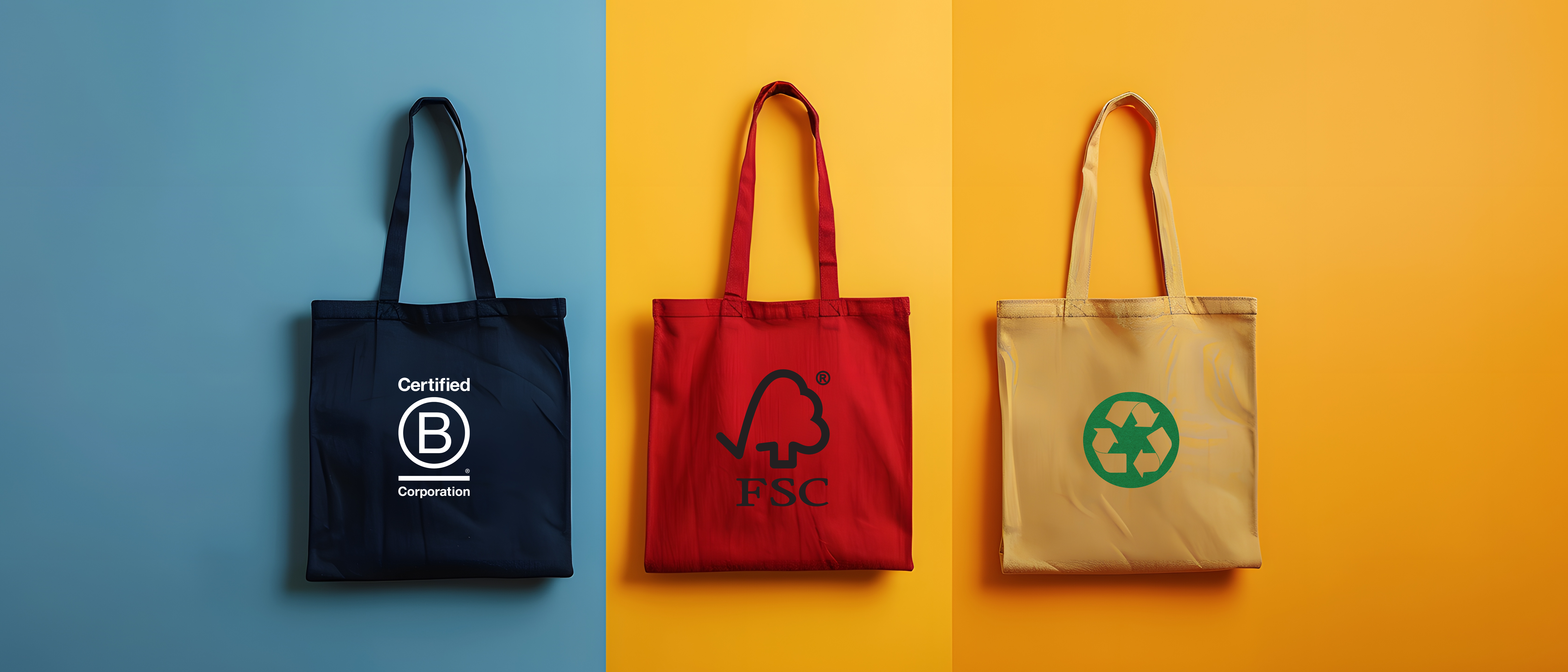 3 tote bags with logos